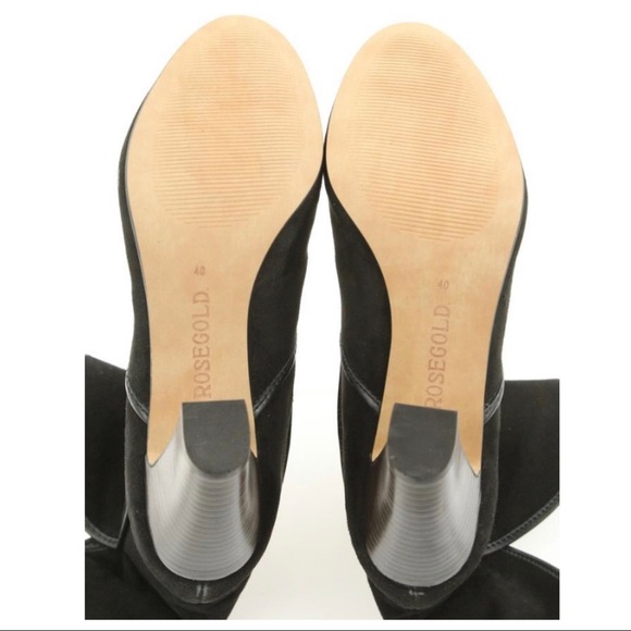 NEW IN BOX ROSEGOLD BLACK BOOTS SUEDE LEATHER - Picture 4 of 6